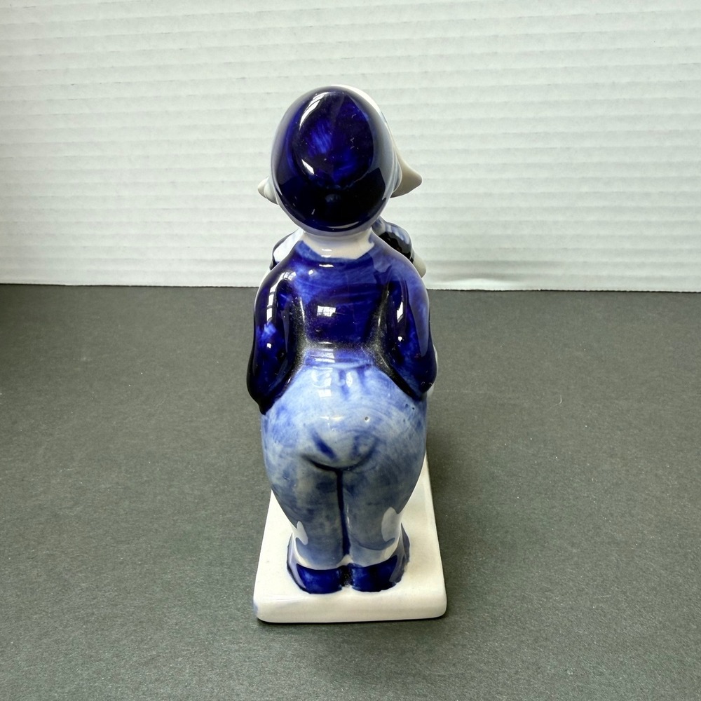 Vintage Delfts Blue Hand Painted Kissing Dutch Boy and Girl Figurine Holland - Picture 2 of 6